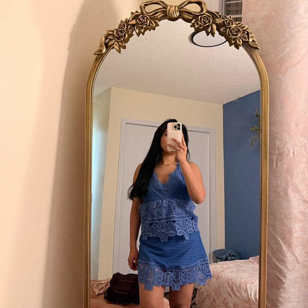Goodnight Macaroon Blue Lace Detail Dress